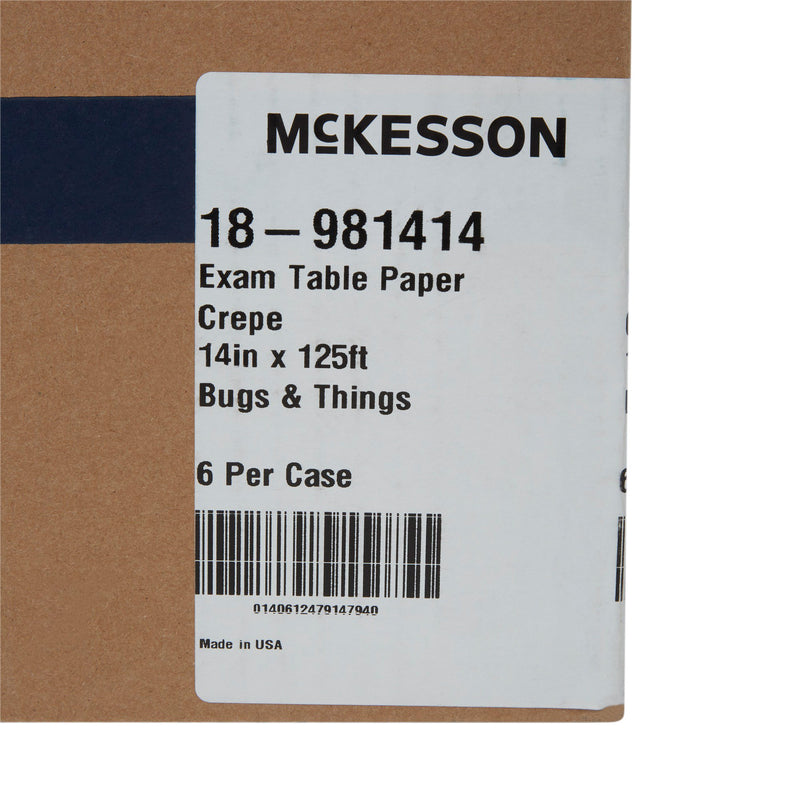 McKesson Crepe Table Paper, 14 Inch x 125 Foot, Print (Bugs and Things)