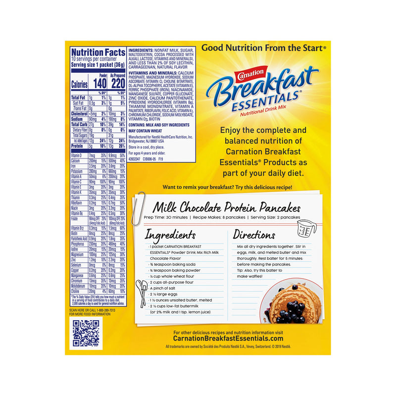 Carnation Breakfast Essentials® Chocolate Oral Supplement, 1.26 oz. Packet