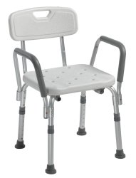 drive™ Shower Chair with Back and Removable Padded Arms