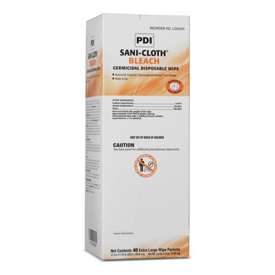 Sani-Cloth® Surface Disinfectant Cleaner Bleach Wipe, 40 Individual Packets per Box