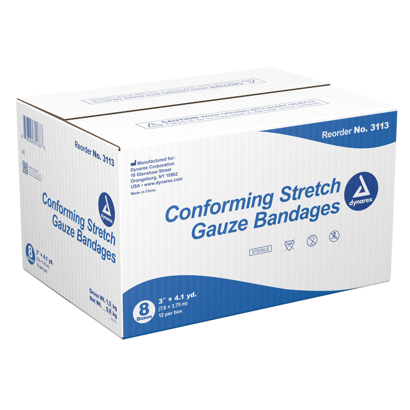 Dynarex® Sterile Conforming Bandage, 3 Inch x 4-1/10 Yard