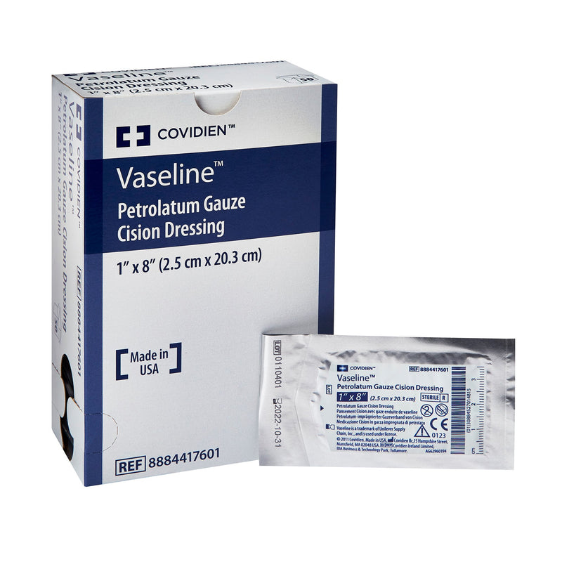 Covidien™ Vaseline™ Cision Petrolatum Impregnated Dressing, 1 x 8 Inch