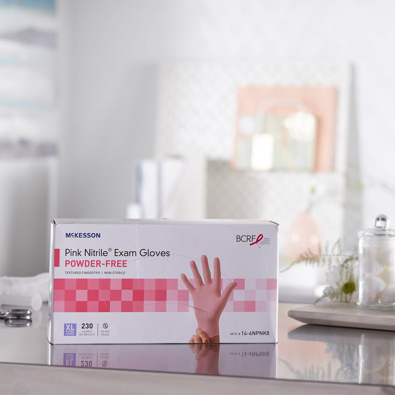McKesson Pink Nitrile® Nitrile Exam Glove, Large, Pink