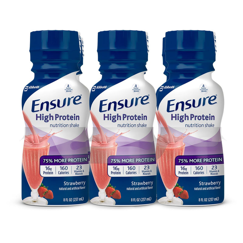 Ensure® High Protein Strawberry Oral Supplement, 8 oz. Bottle