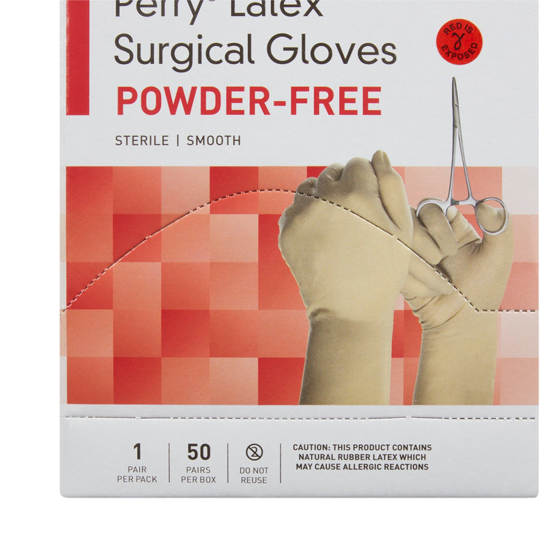 McKesson Perry® Performance Plus Latex Standard Cuff Length Surgical Glove, Size 7, Cream