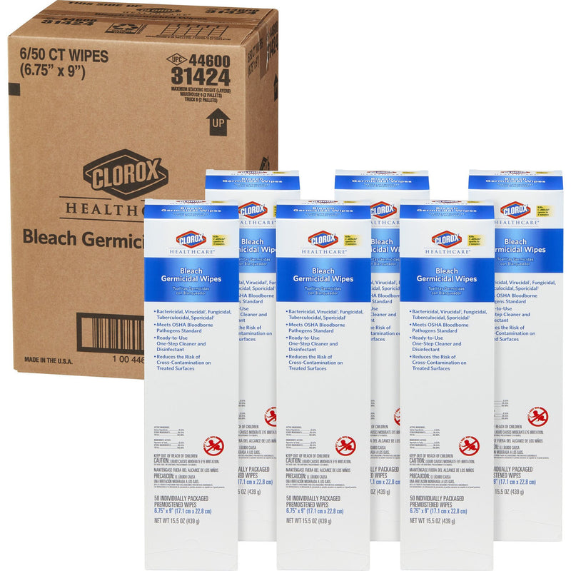 Clorox® Healthcare® Bleach Germicidal Wipes, Individual Packets