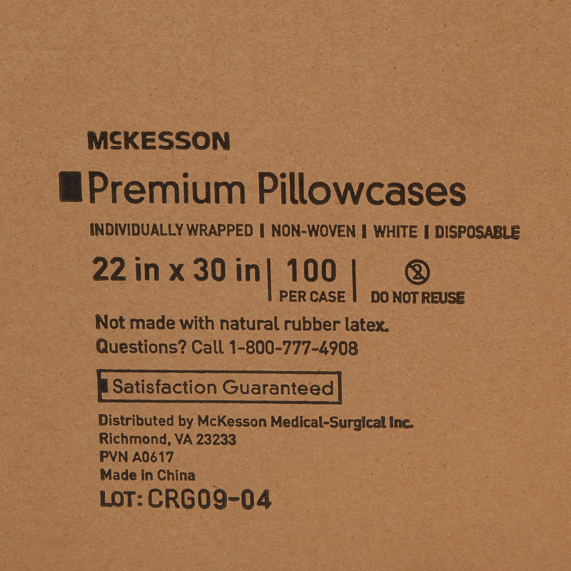 McKesson White Nonwoven Pillowcase, 22 x 30 Inch