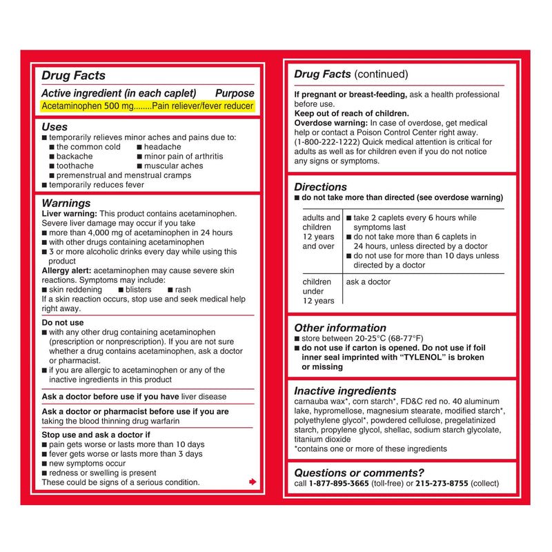 Tylenol® Extra Strength Acetaminophen Pain Relief