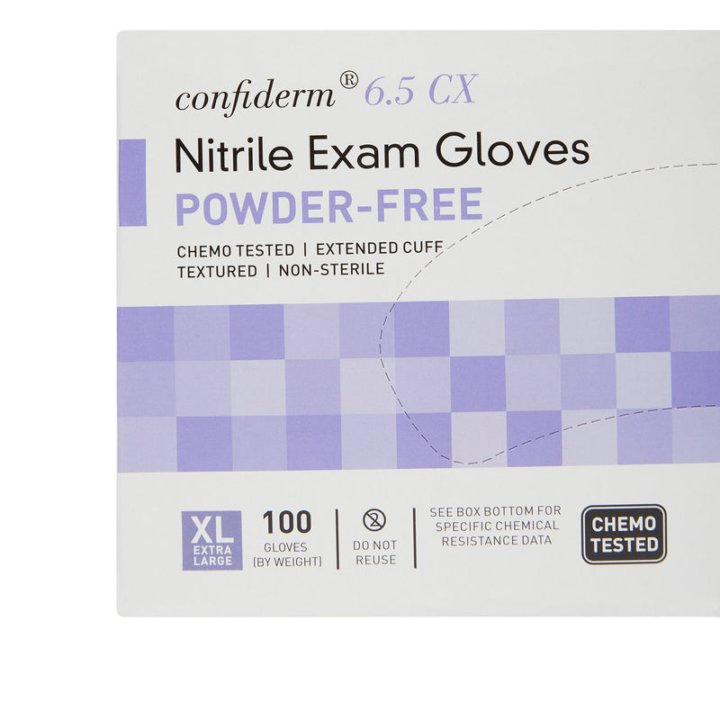 McKesson Confiderm® 6.5CX Extended Cuff Nitrile Extended Cuff Length Exam Glove, Extra Large, Blue