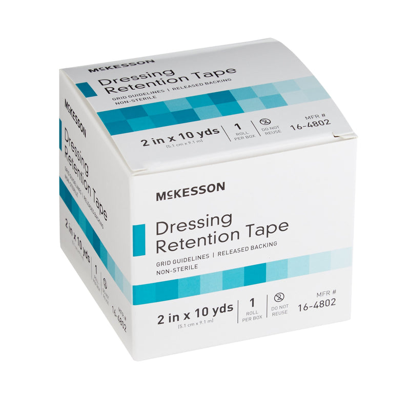 McKesson Nonwoven Fabric / Printed Release Paper Dressing Retention Tape, 2 Inch x 10 Yard, White