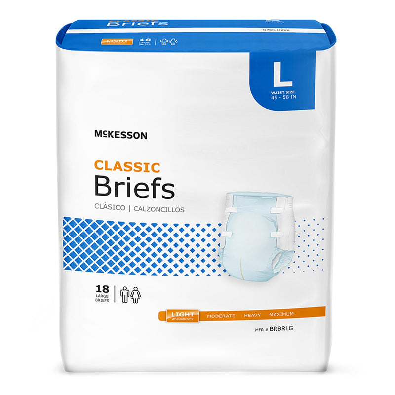 McKesson Classic Light Absorbency Incontinence Brief, Large