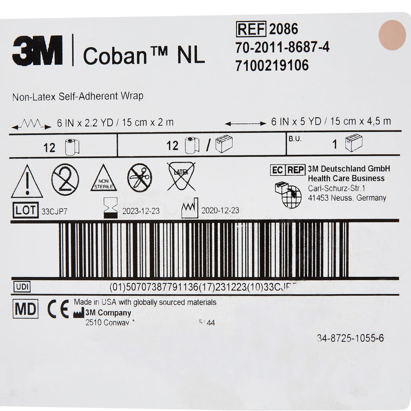 3M™ Coban™ LF Self-adherent Closure Cohesive Bandage, 6 Inch x 5 Yard