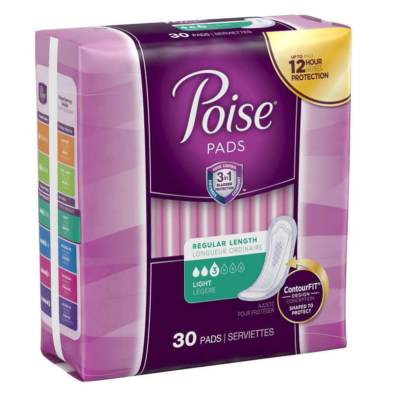 Poise Bladder Control Pads, Light Absorbency, Regular Length