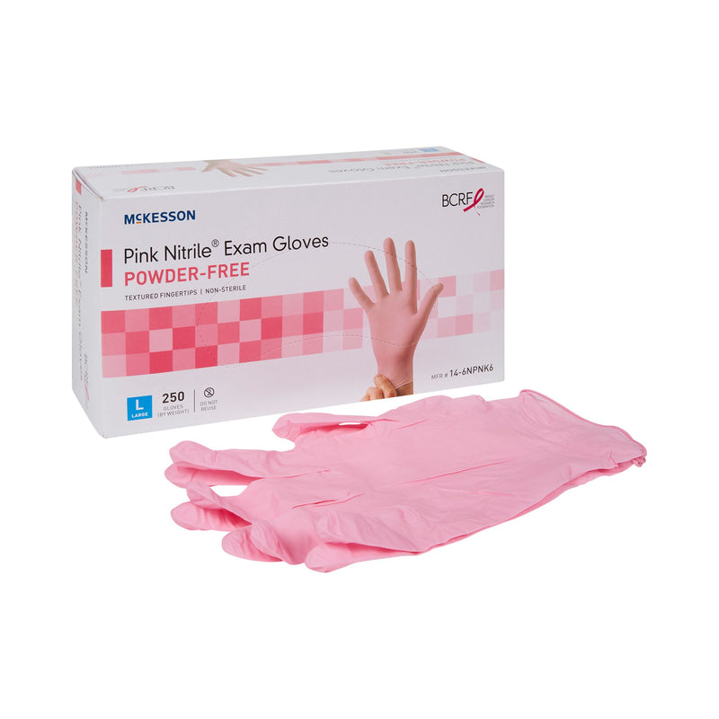 McKesson Pink Nitrile® Nitrile Exam Glove, Large, Pink