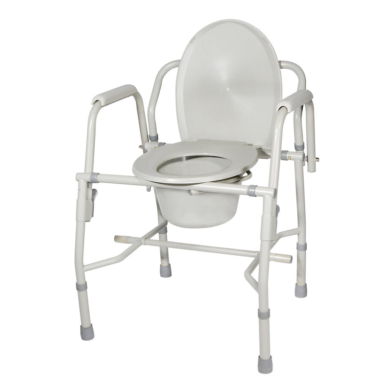 drive™ Deluxe Steel Drop-Arm Commode Chair