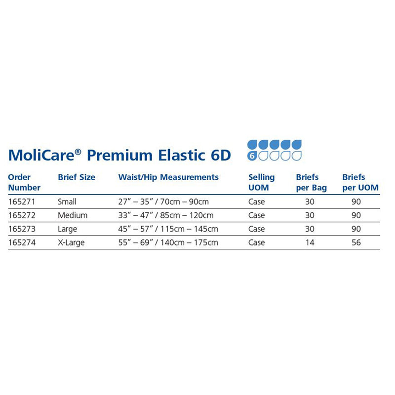 MoliCare® Premium Elastic Incontinence Brief, 6D, X-Large