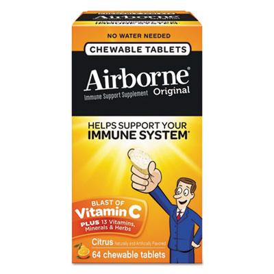 Airborne Immune Support Chewable Tablet, Berry, 64 Count (18630)
