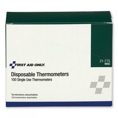 First Aid Only Disposable Thermometer, Dot-Matrix Phase-Change, 100/Box (21775)