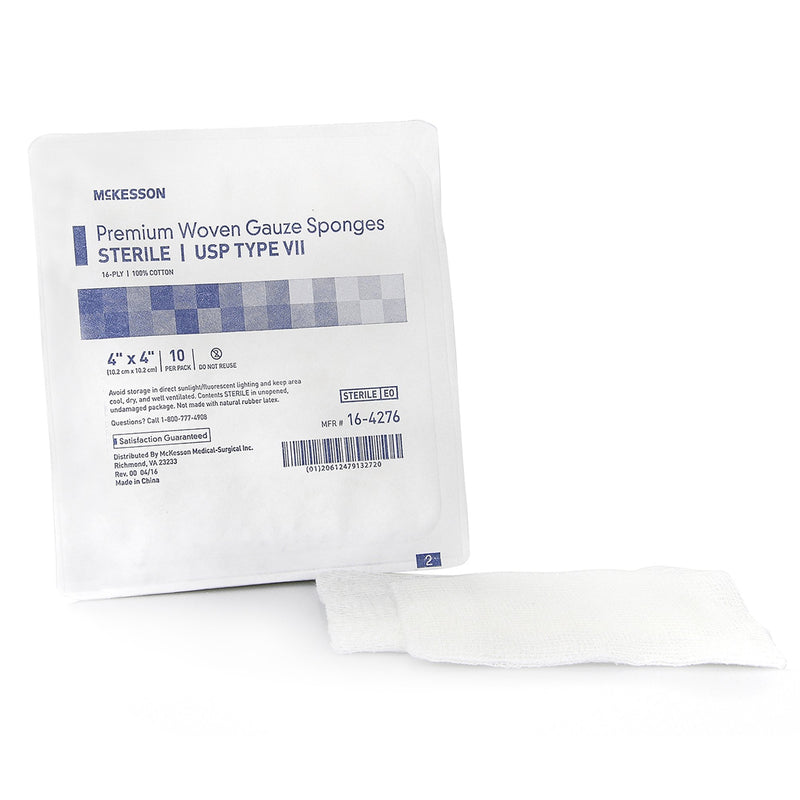 McKesson Sterile USP Type VII Gauze Sponge, 4 x 4 Inch