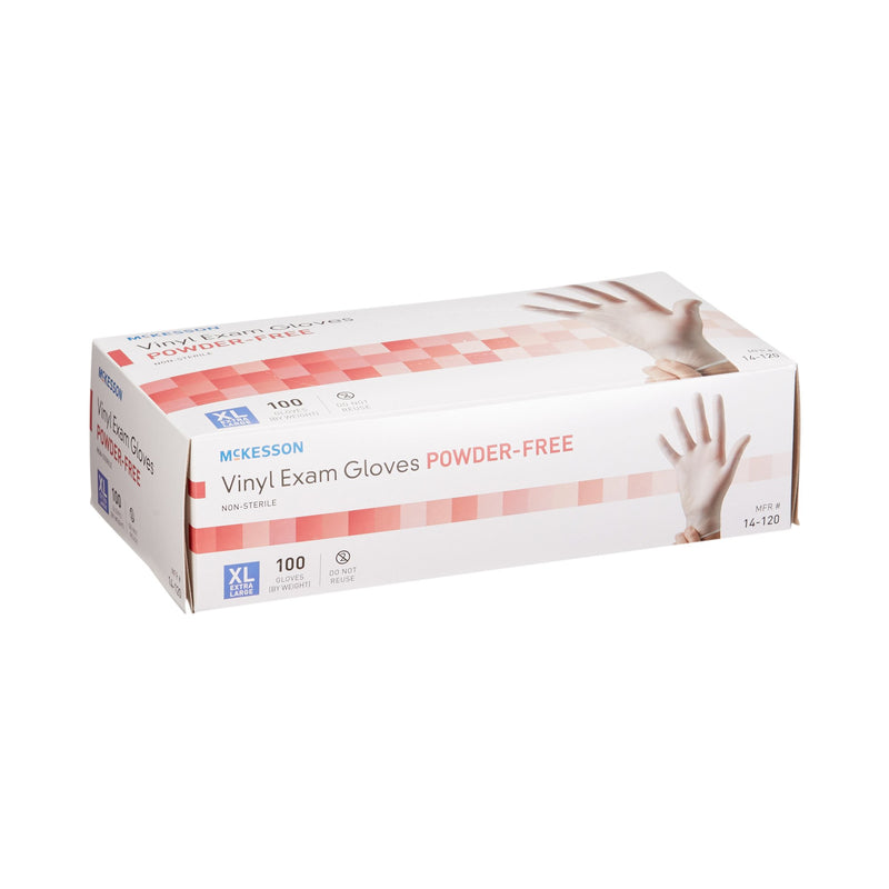 McKesson Vinyl Exam Glove, Extra Large, Clear