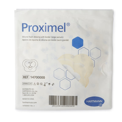 Proximel® Silicone Bordered Dressing, Adhesive Foam with Border, 9-1/5 x 9-1/5 inch