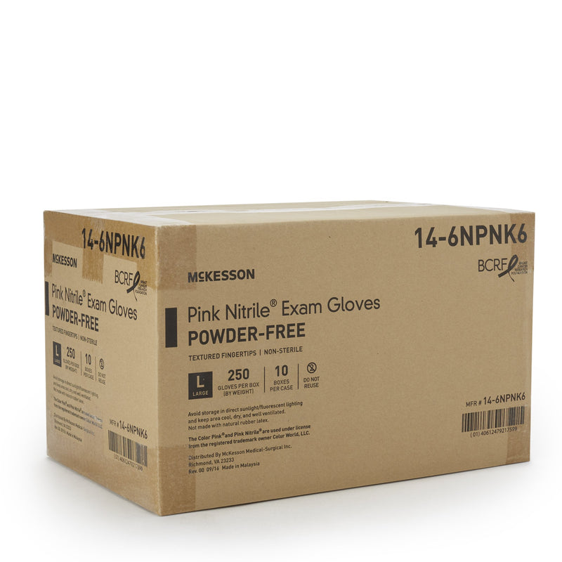 McKesson Pink Nitrile® Nitrile Exam Glove, Large, Pink