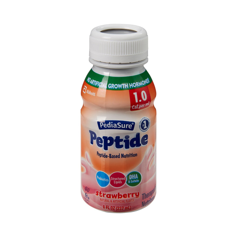 PediaSure® Peptide 1.0 Cal Strawberry Pediatric Oral Supplement / Tube Feeding Formula, 8 oz. Bottle