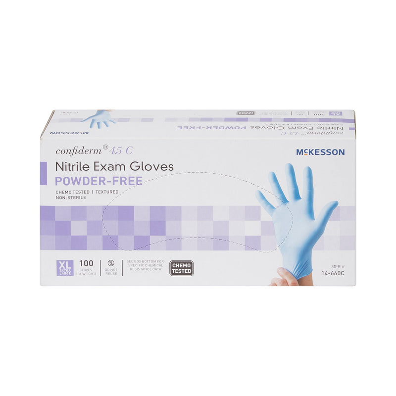 McKesson Confiderm® 4.5C Nitrile Exam Glove, Extra Large, Blue