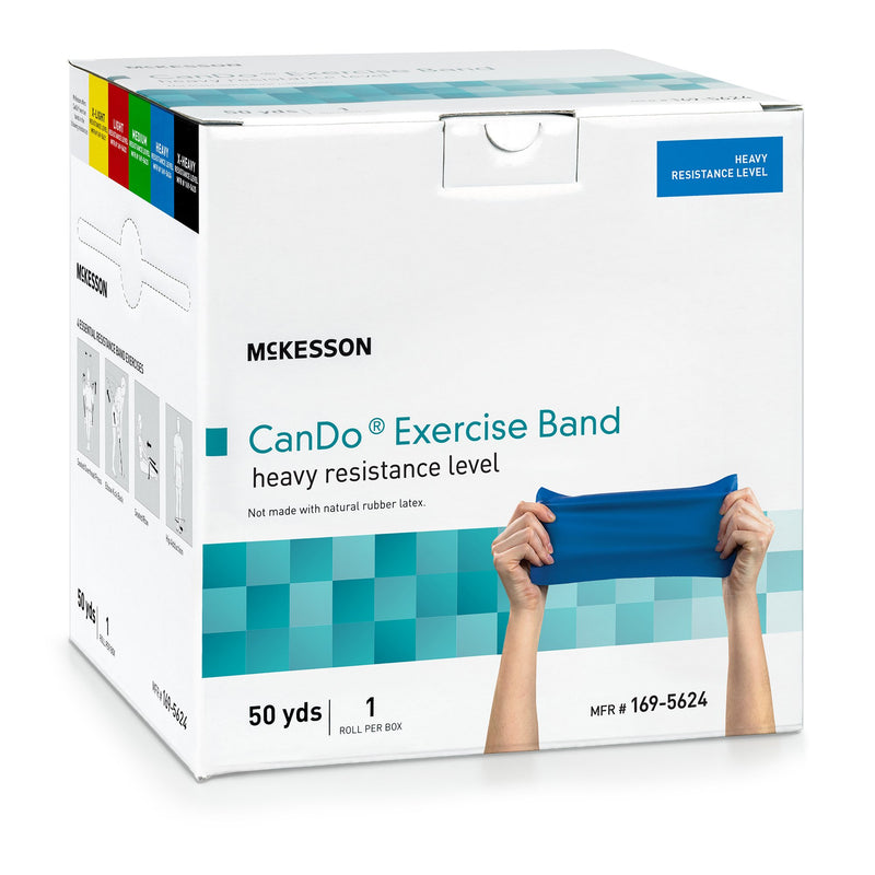 McKesson Exercise Resistance Band, Blue, 5 Inch x 50 Yard, Heavy Resistance