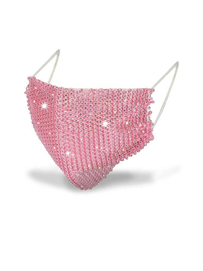 Fashion Face Mask With Sparkling Rhinestones - Reusable Masks For Women
