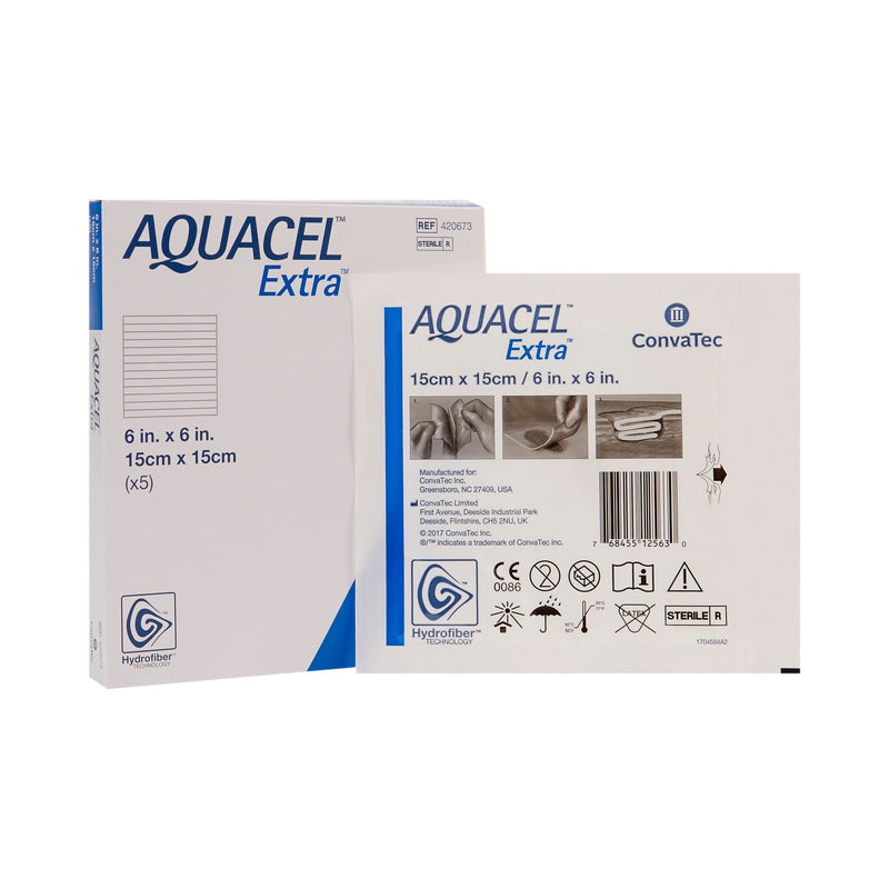 Aquacel® Extra™ Hydrofiber Dressing, 6 x 6 Inch