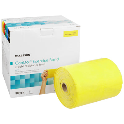McKesson Exercise Resistance Band, Yellow, 5 Inch x 50 Yard, X-Light Resistance
