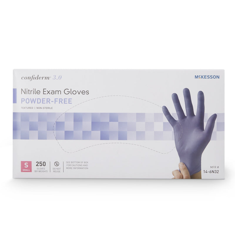 McKesson Confiderm® 3.0 Nitrile Exam Glove, Small, Blue