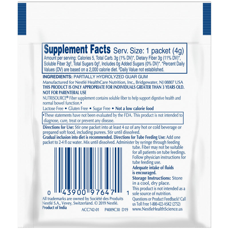 Nutrisource® Fiber Oral Supplement, 4 Gram Packet