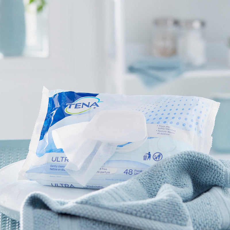 Tena Ultra Unscented Washcloths