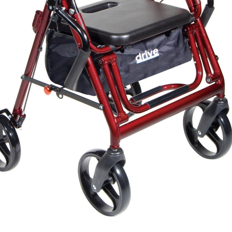 drive™ Duet 4 Wheel Rollator, Burgundy