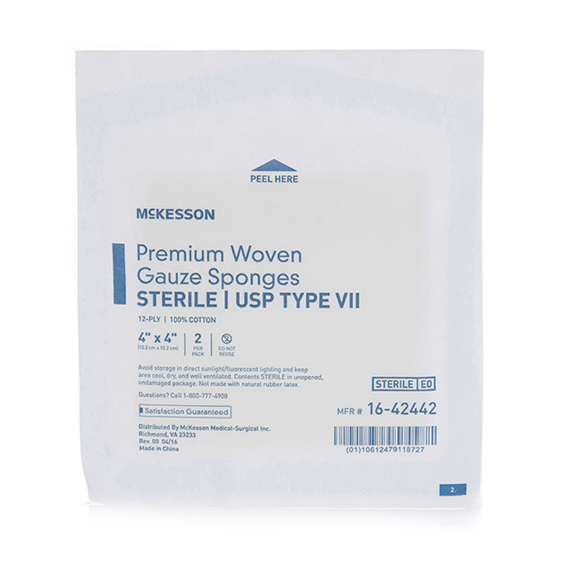 McKesson Sterile USP Type VII Gauze Sponge, 4 x 4 Inch