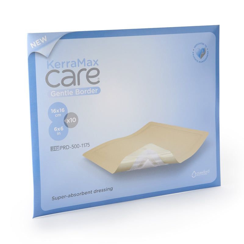 KerraMax Care® Gentle Border Super Absorbent Dressing, 6 x 6 Inch