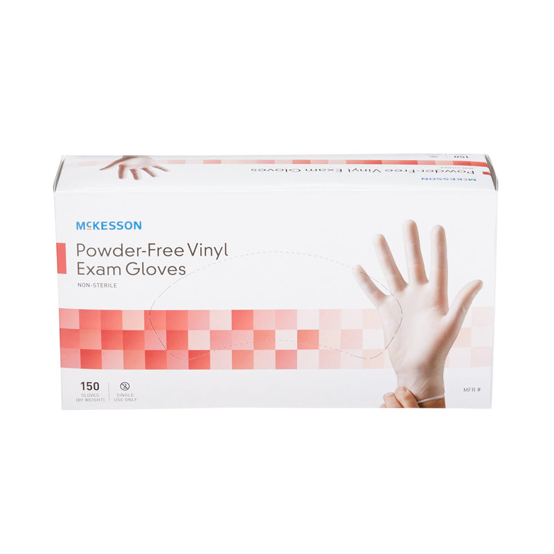 McKesson Vinyl Exam Glove, Extra Small, Clear