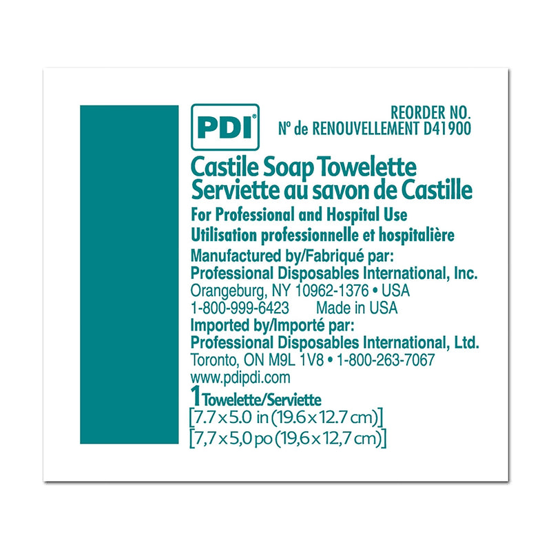 PDI® Scented Castile Soap Towelettes, Individual Packet