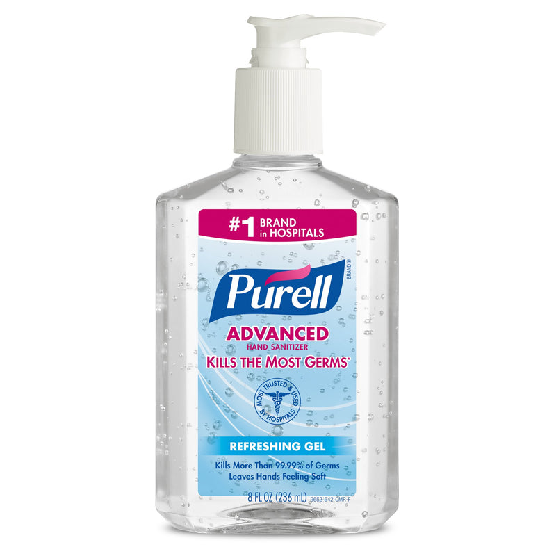 Purell Advanced Hand Sanitizer 8 oz Ethyl Alcohol Gel Pump Bottle, 70%