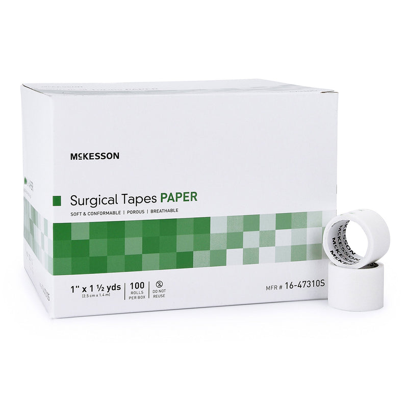 McKesson Paper Medical Tape, 1 Inch x 1-1/2 Yard, White