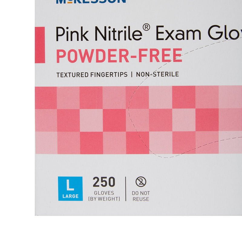 McKesson Pink Nitrile® Nitrile Exam Glove, Large, Pink