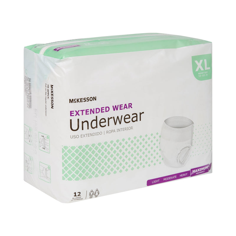 McKesson Extended Wear Maximum Absorbent Underwear, Extra Large