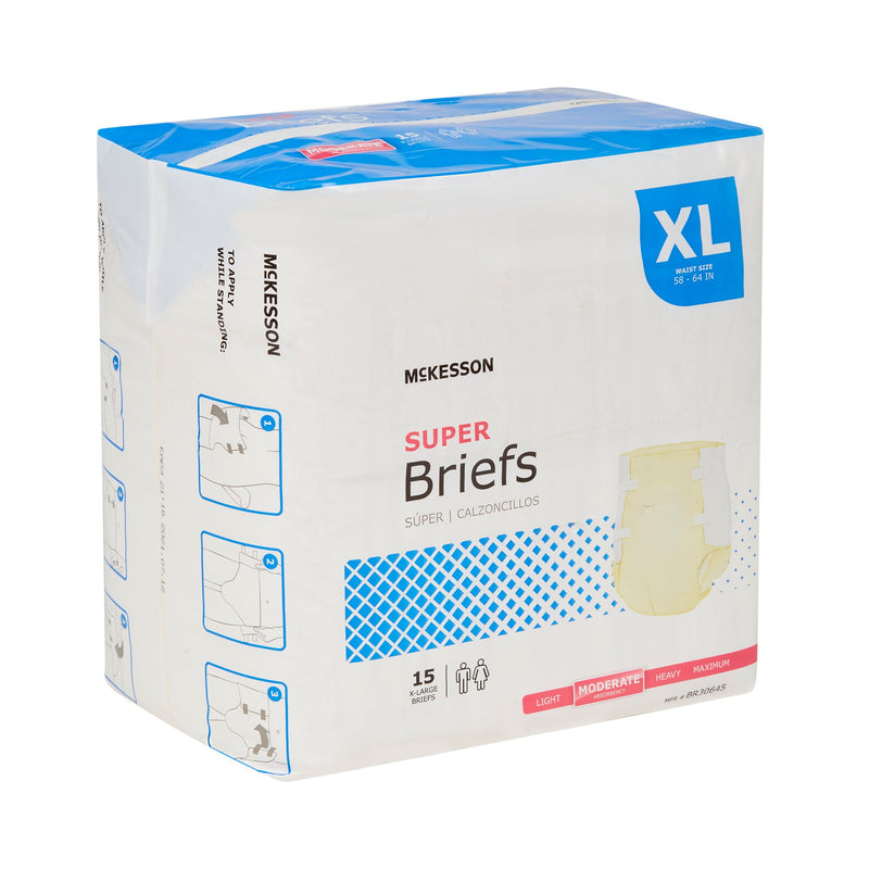 McKesson Super Moderate Absorbency Incontinence Brief, Extra Large