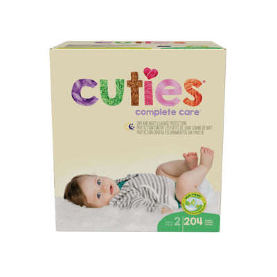 Cuties® Complete Care Diaper, Size 2, 204 per Box