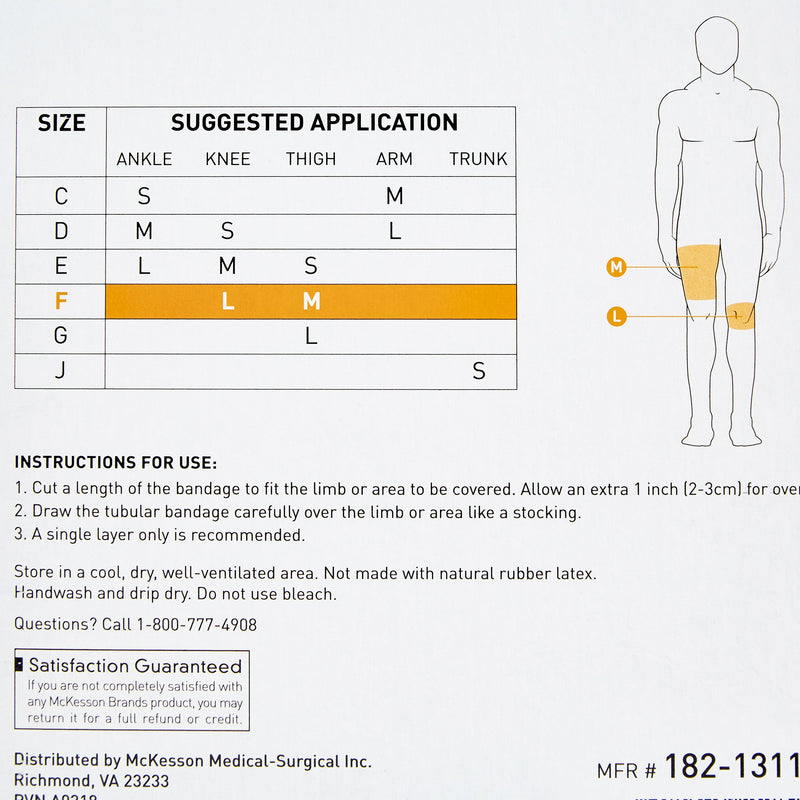 McKesson Spandagrip™ Pull On Elastic Tubular Support Bandage, 4 Inch x 11 Yard