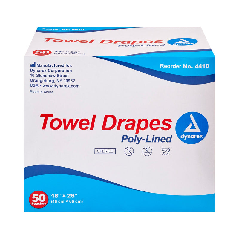 dynarex® Sterile Towel General Purpose Drape, 18 W x 26 L Inch