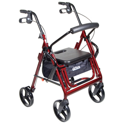 drive™ Duet 4 Wheel Rollator, Burgundy