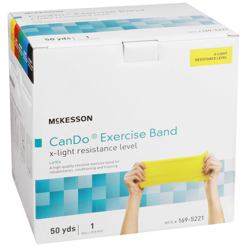 McKesson Exercise Resistance Band, Yellow, 5 Inch x 50 Yard, X-Light Resistance